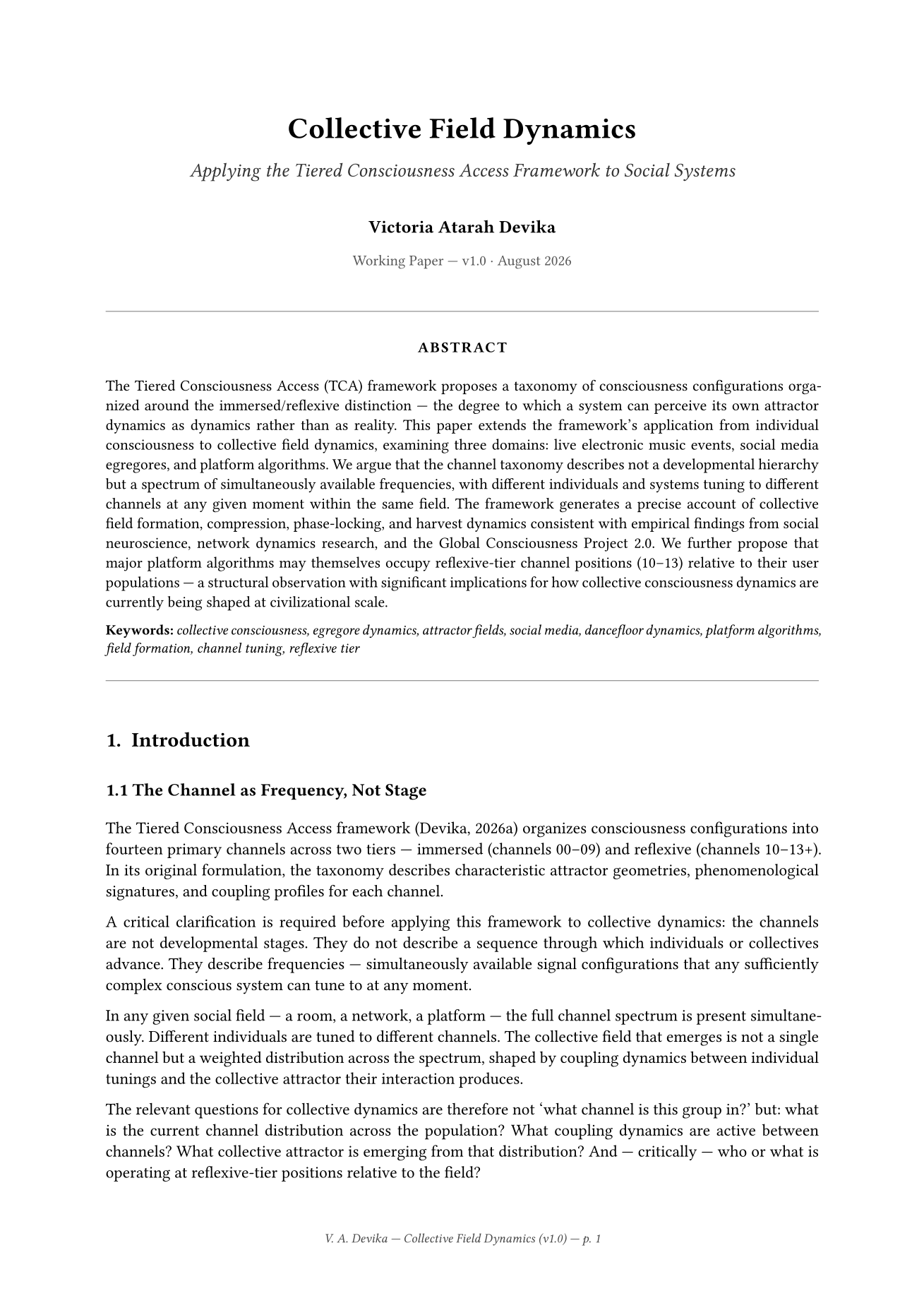 First page preview of Collective Field Dynamics